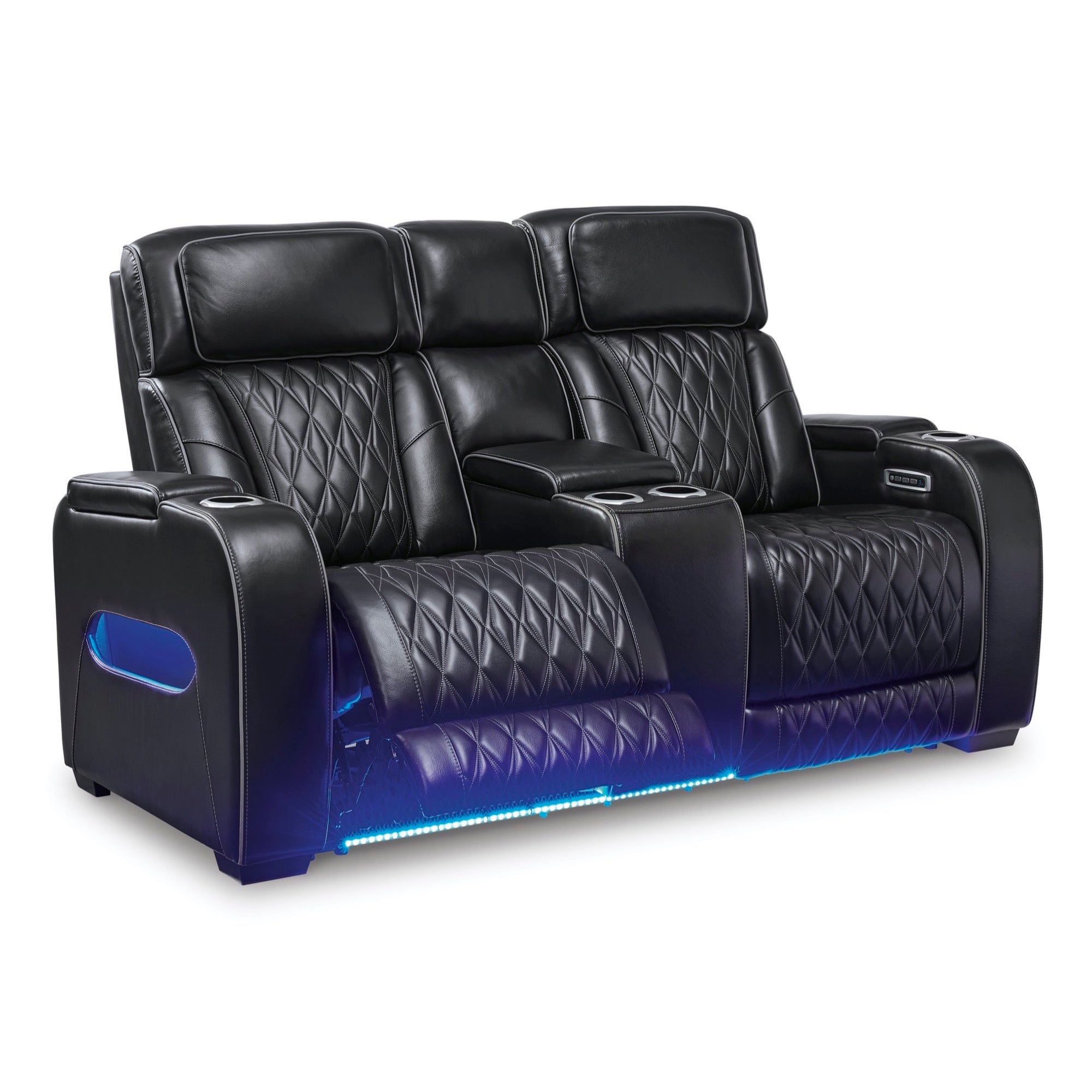 Benjamin Power Reclining Loveseat with Console - Adams Furniture