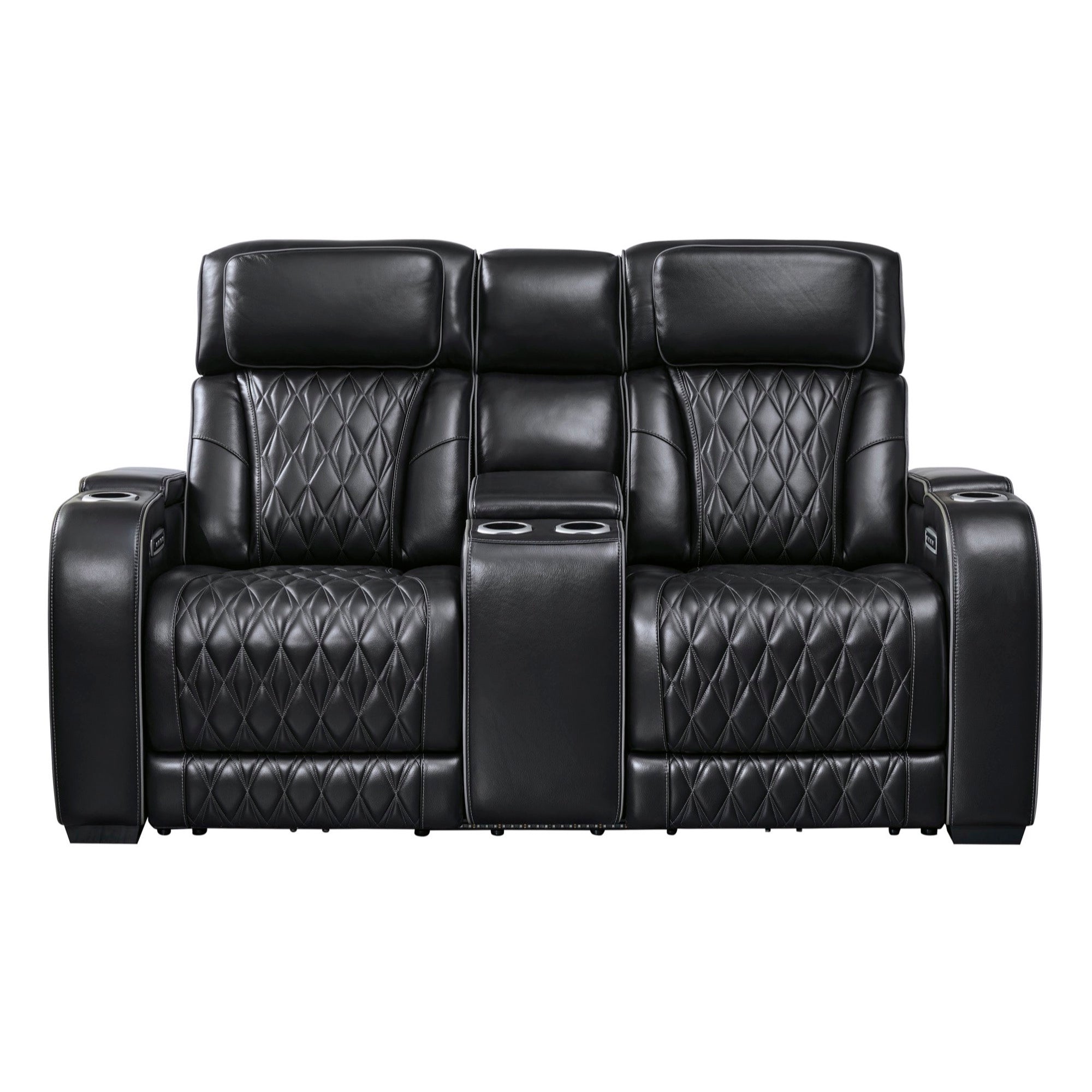 Benjamin Power Reclining Loveseat with Console - Adams Furniture