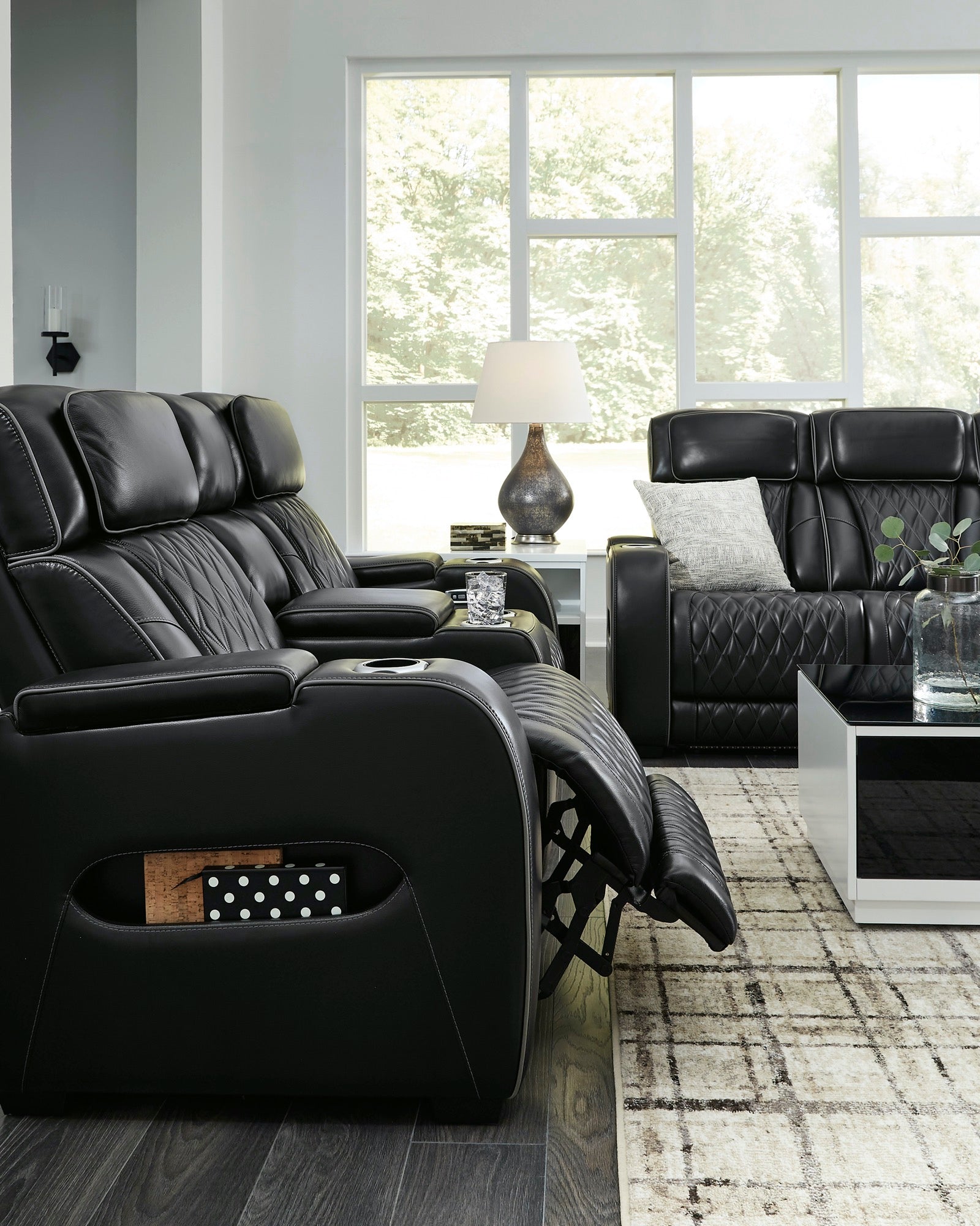 Benjamin Power Reclining Sofa and Loveseat - Adams Furniture