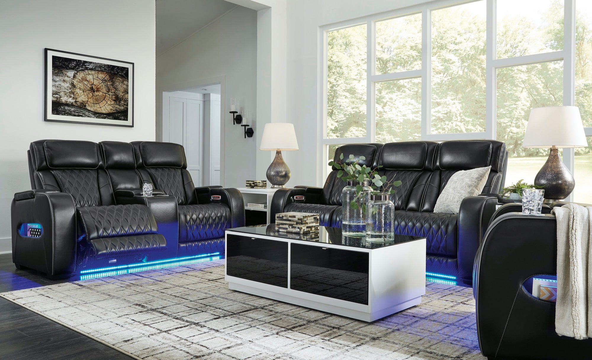 Benjamin Power Reclining Sofa and Loveseat - Adams Furniture