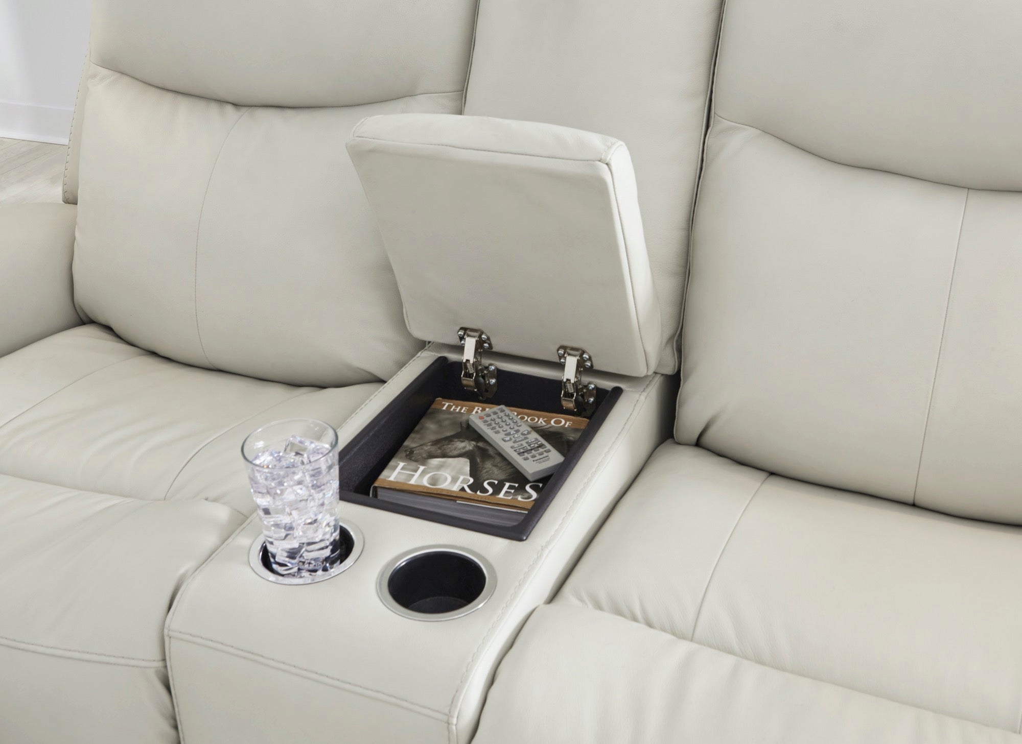 Michael Power Reclining Console Loveseat - Adams Furniture