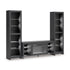 Black 3-Piece Entertainment Center with Electric Fireplace