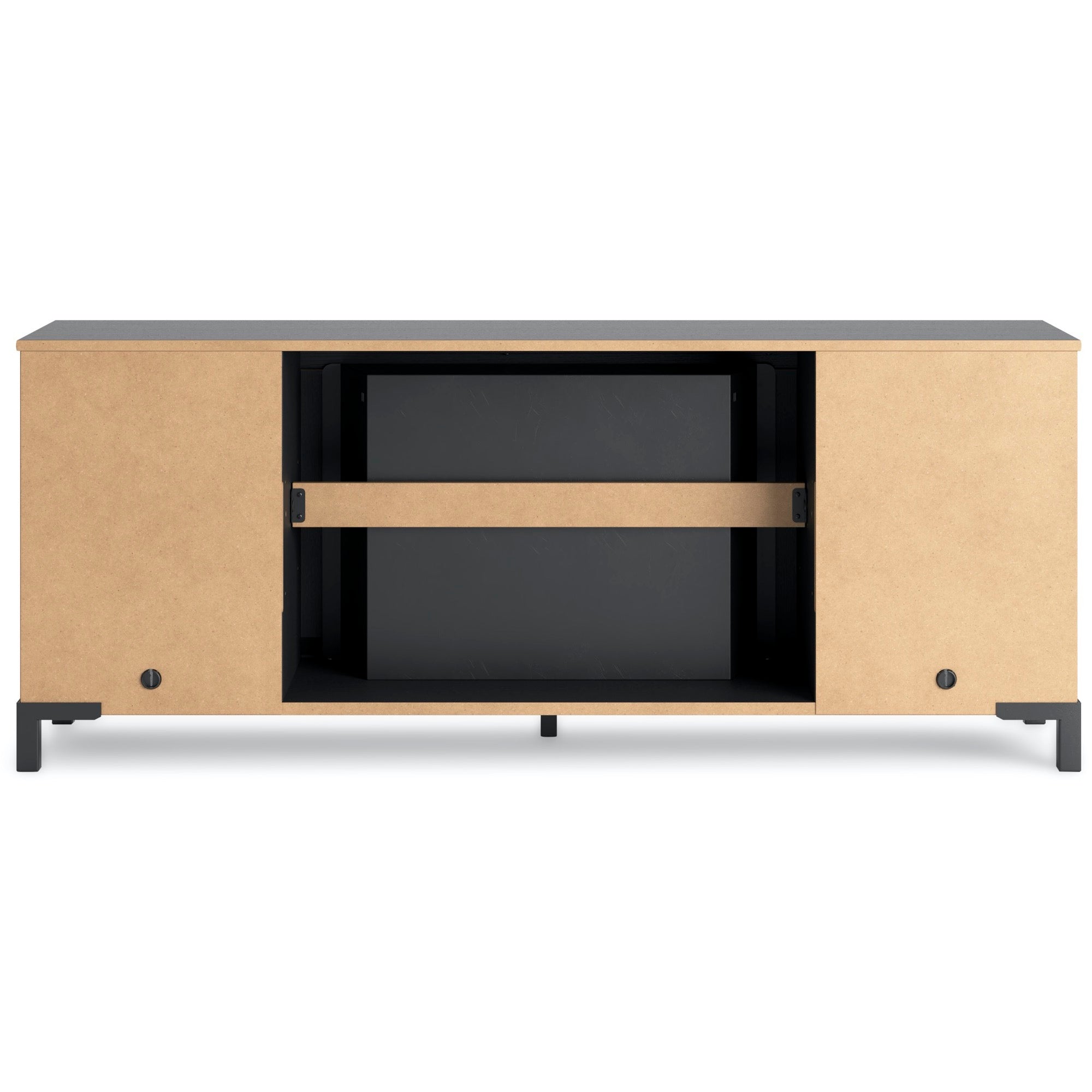 Black TV Stand with Fireplace - Adams Furniture