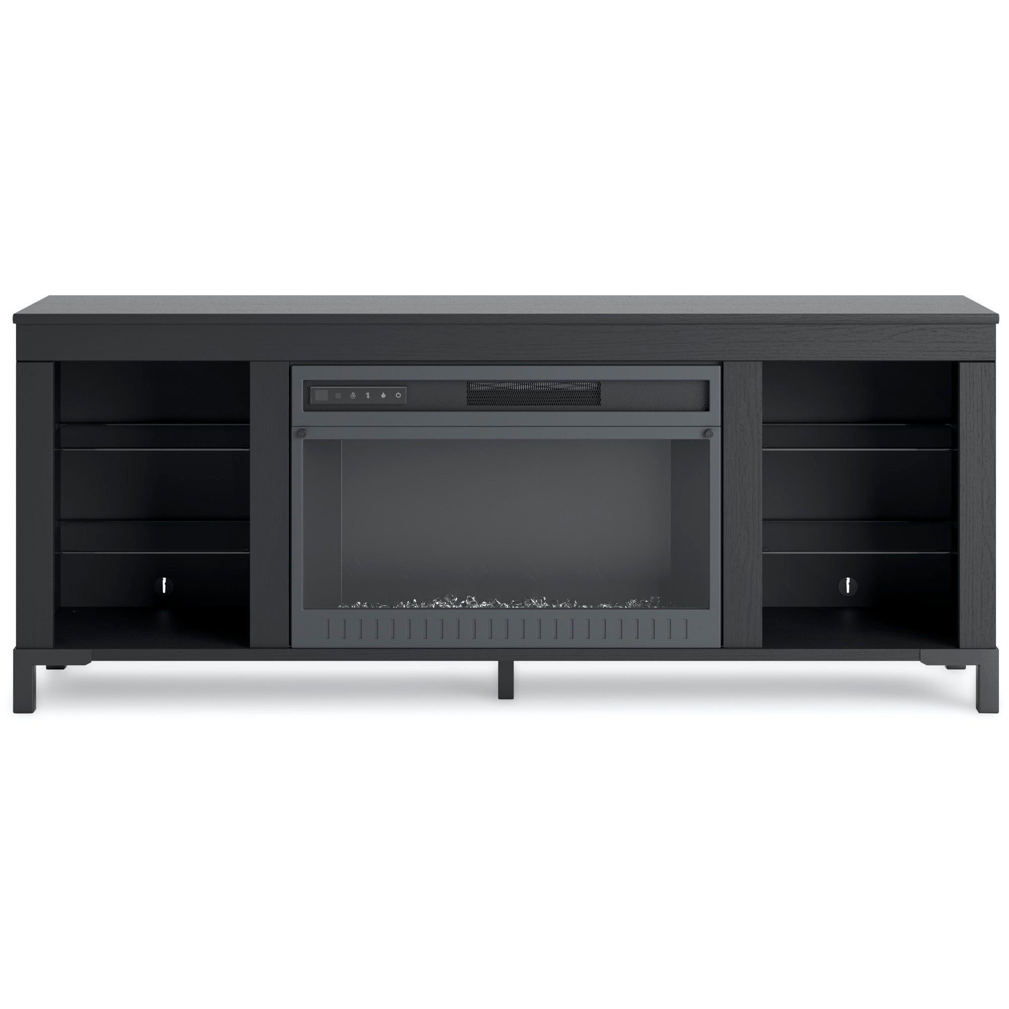 Black TV Stand with Fireplace - Adams Furniture