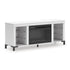Matte White TV Stand with Fireplace