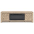 Large Tan TV Stand with Fireplace