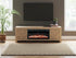 Large Tan TV Stand with Fireplace