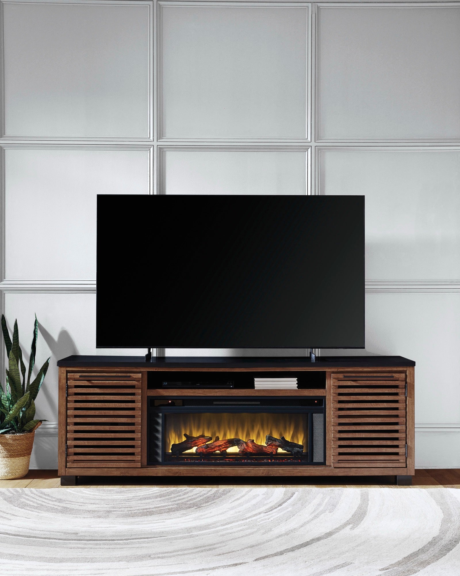 84" TV Stand with Electric Fireplace - Adams Furniture