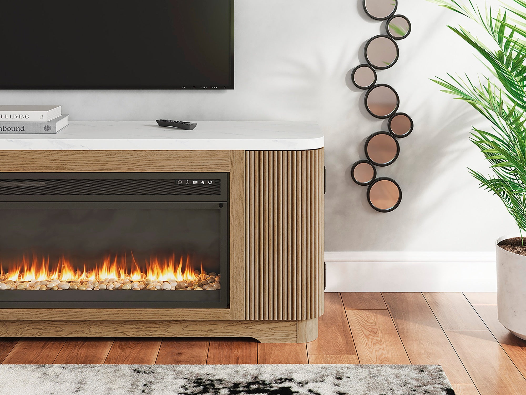 Kai 80" TV Stand with Fireplace - Adams Furniture
