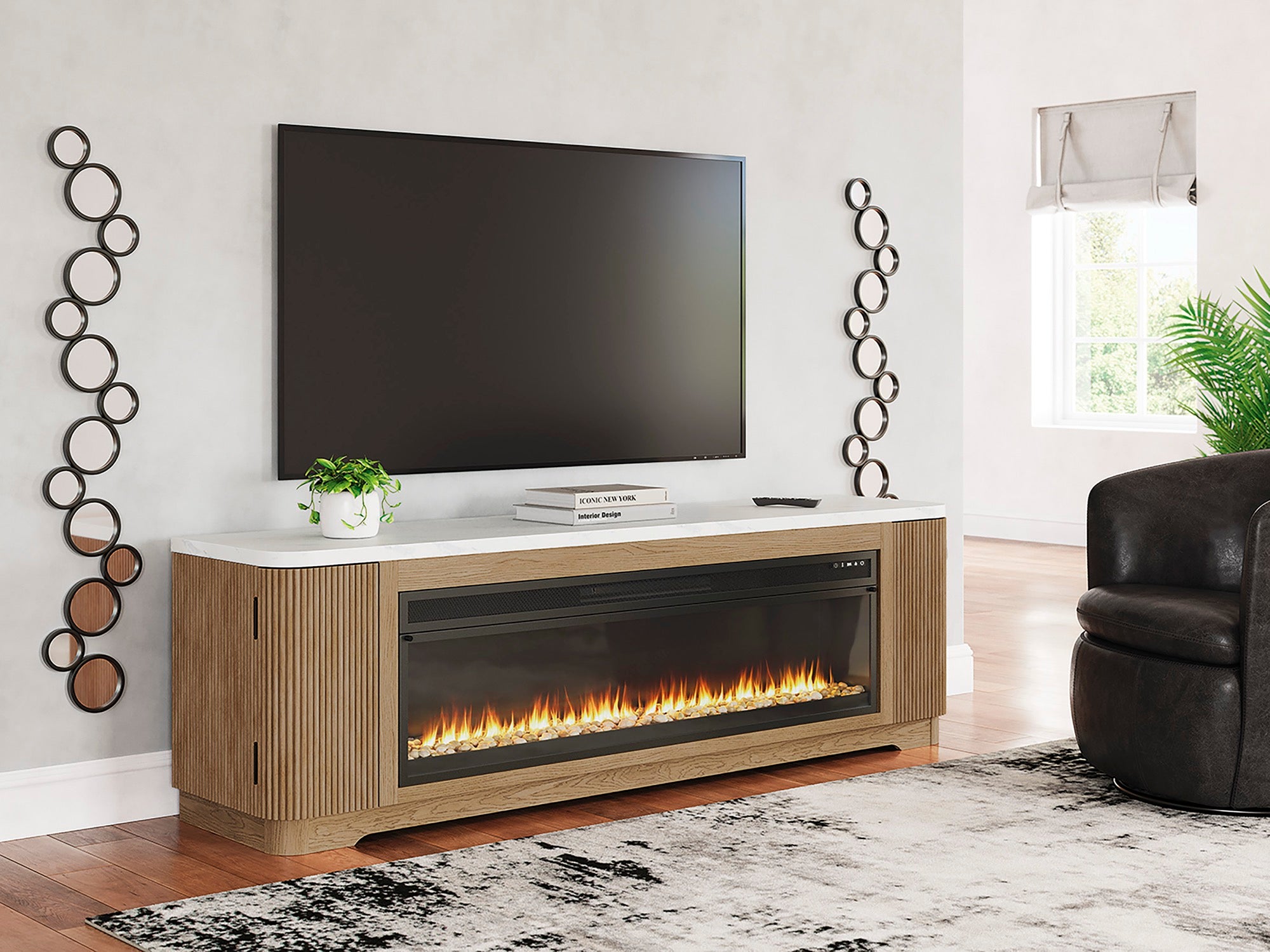 Kai 80" TV Stand with Fireplace - Adams Furniture