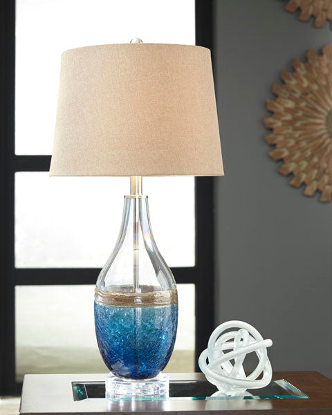 Johanna Blue/Clear Glass Table Lamp (Set of 2)