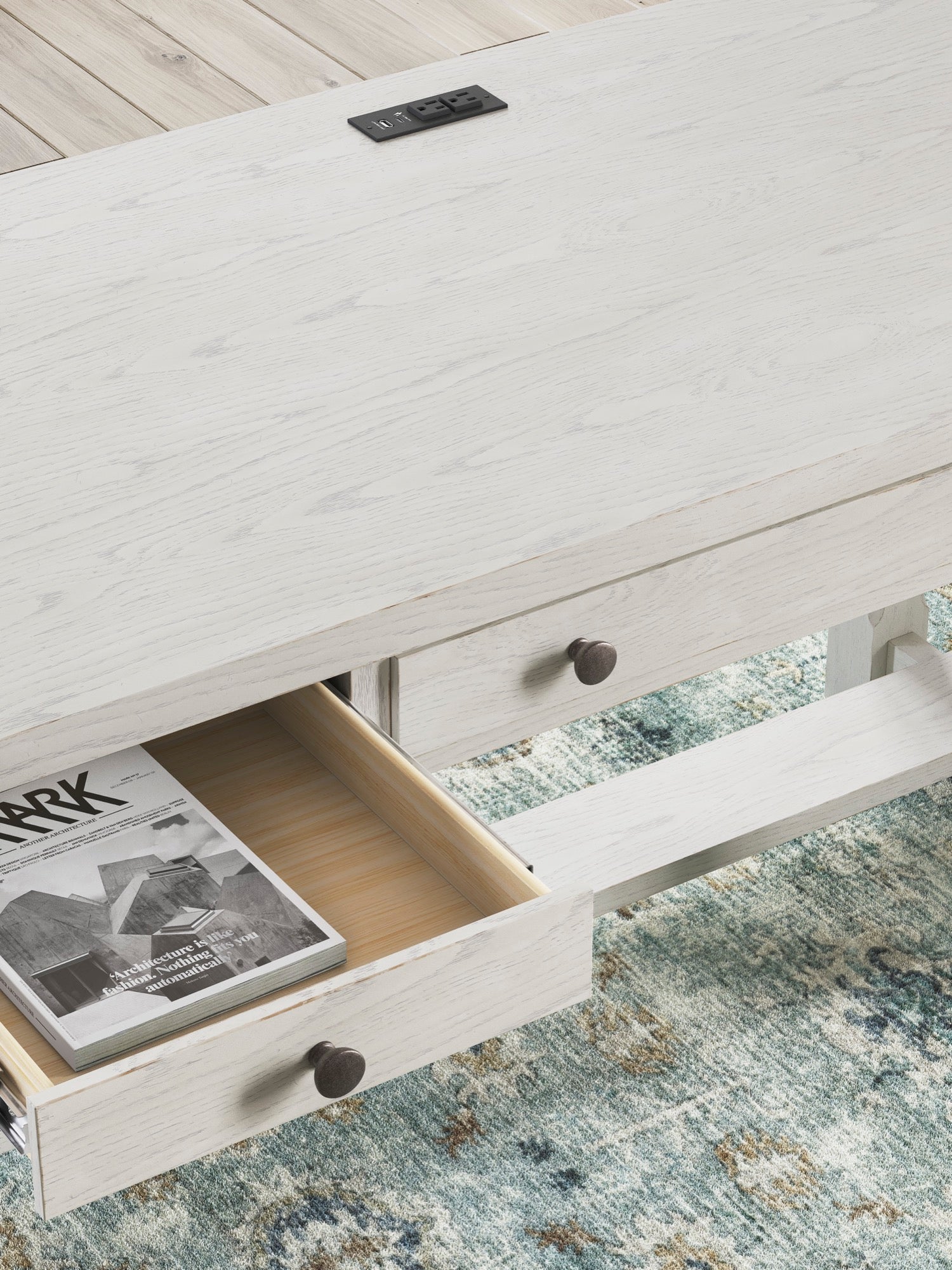 DESK, ANTIQUE WHITE - H742-34 (80504)