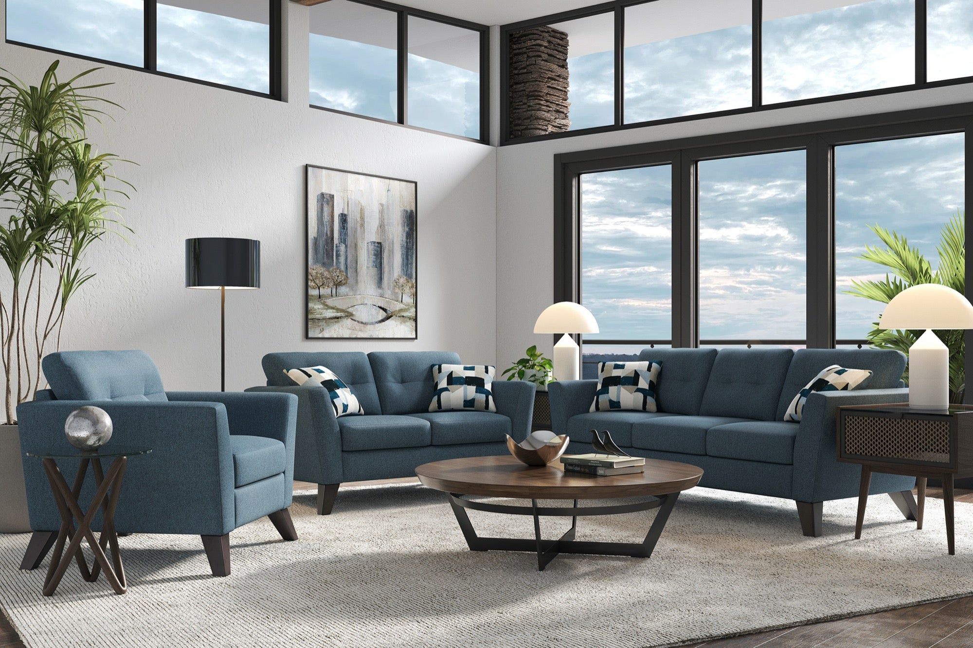 Yuki Slate Living Room Set