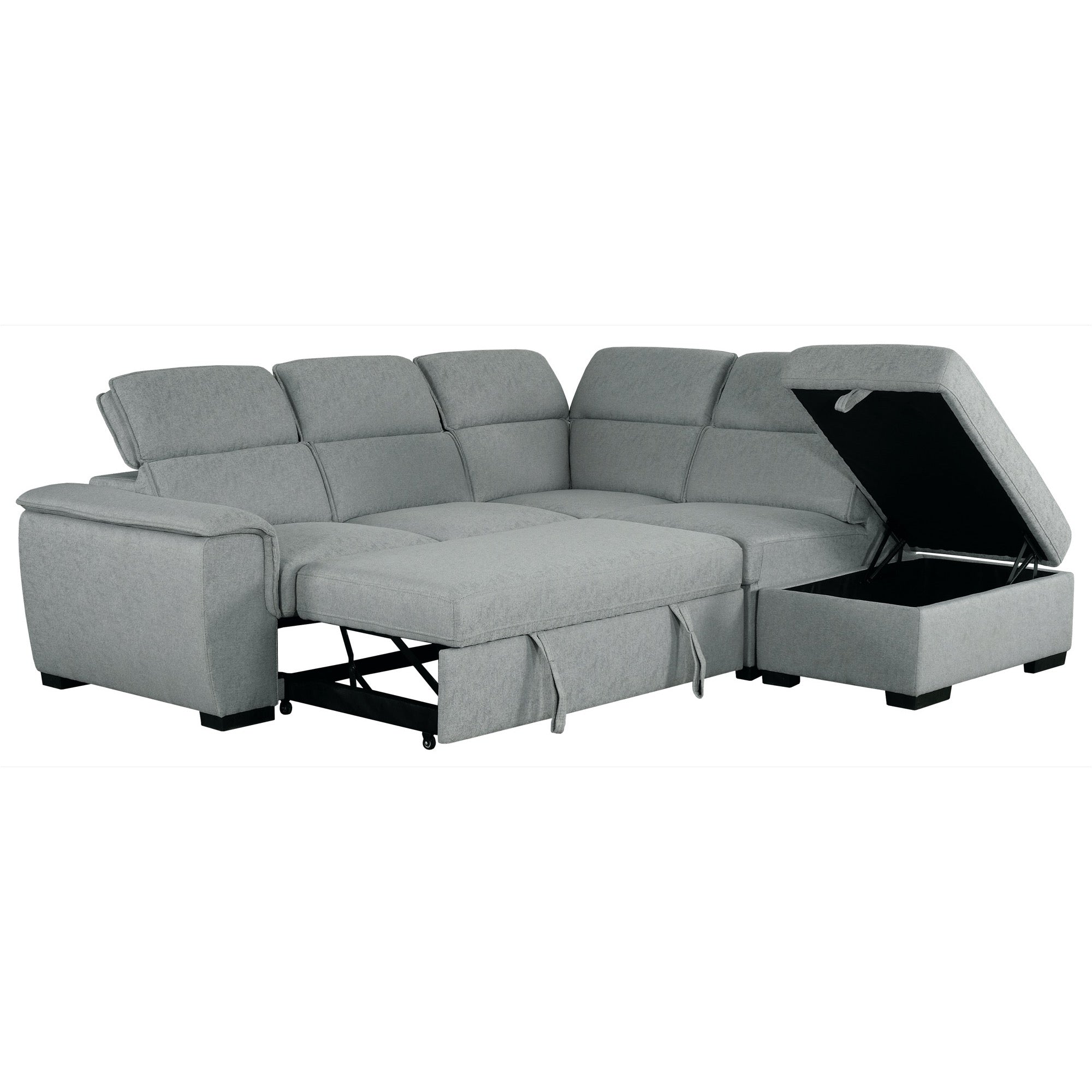 Gerardo Sleeper Sectional with Storage Ottoman