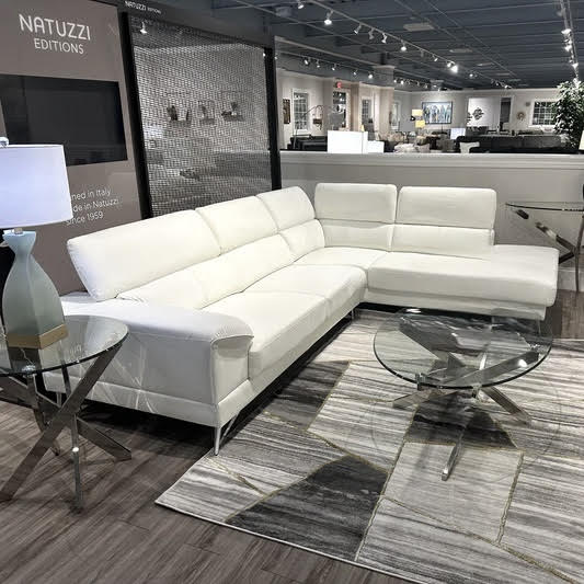 Seattle White Sectional - Adams Furniture