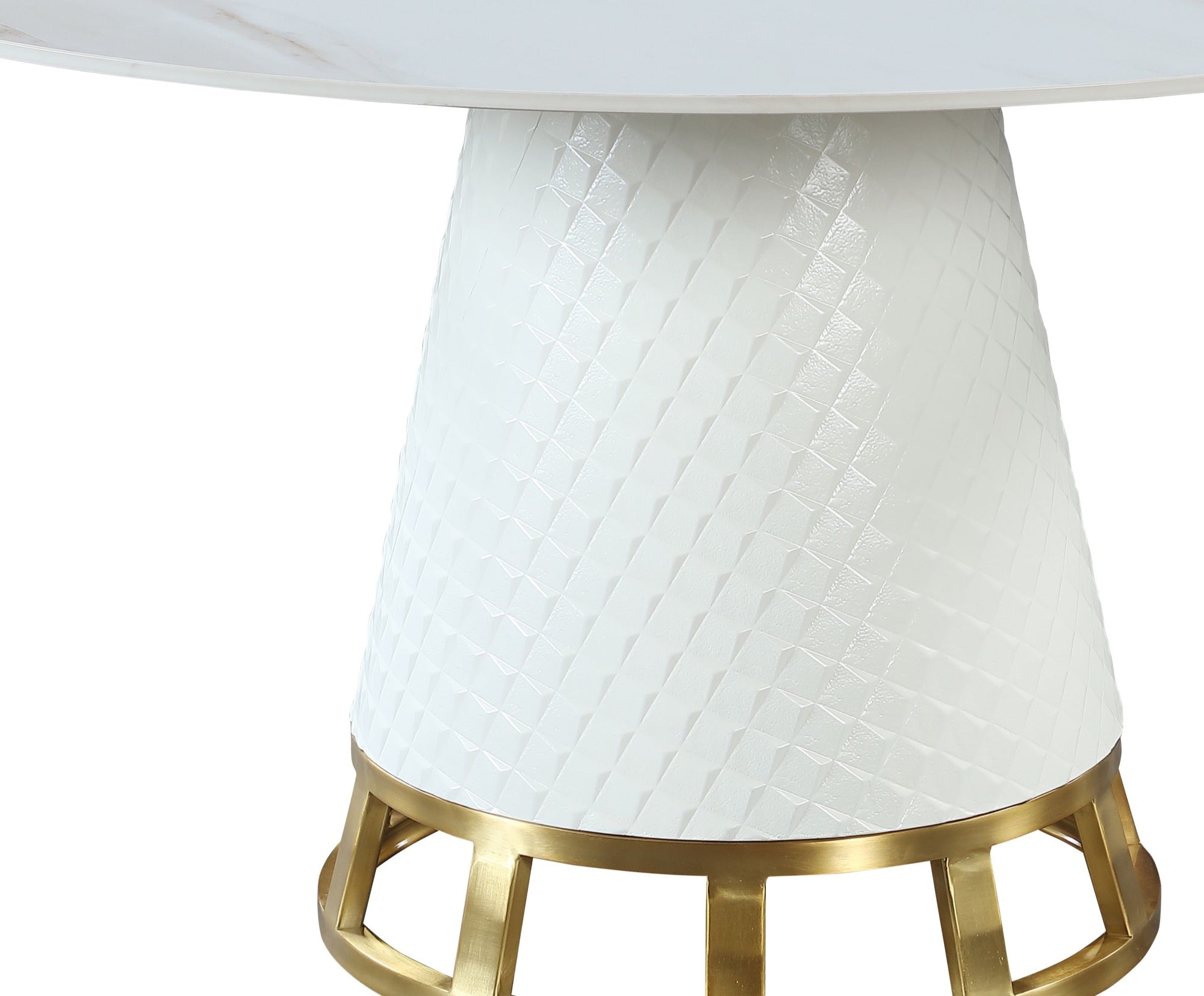 Contemporary White & Gold Dining Table