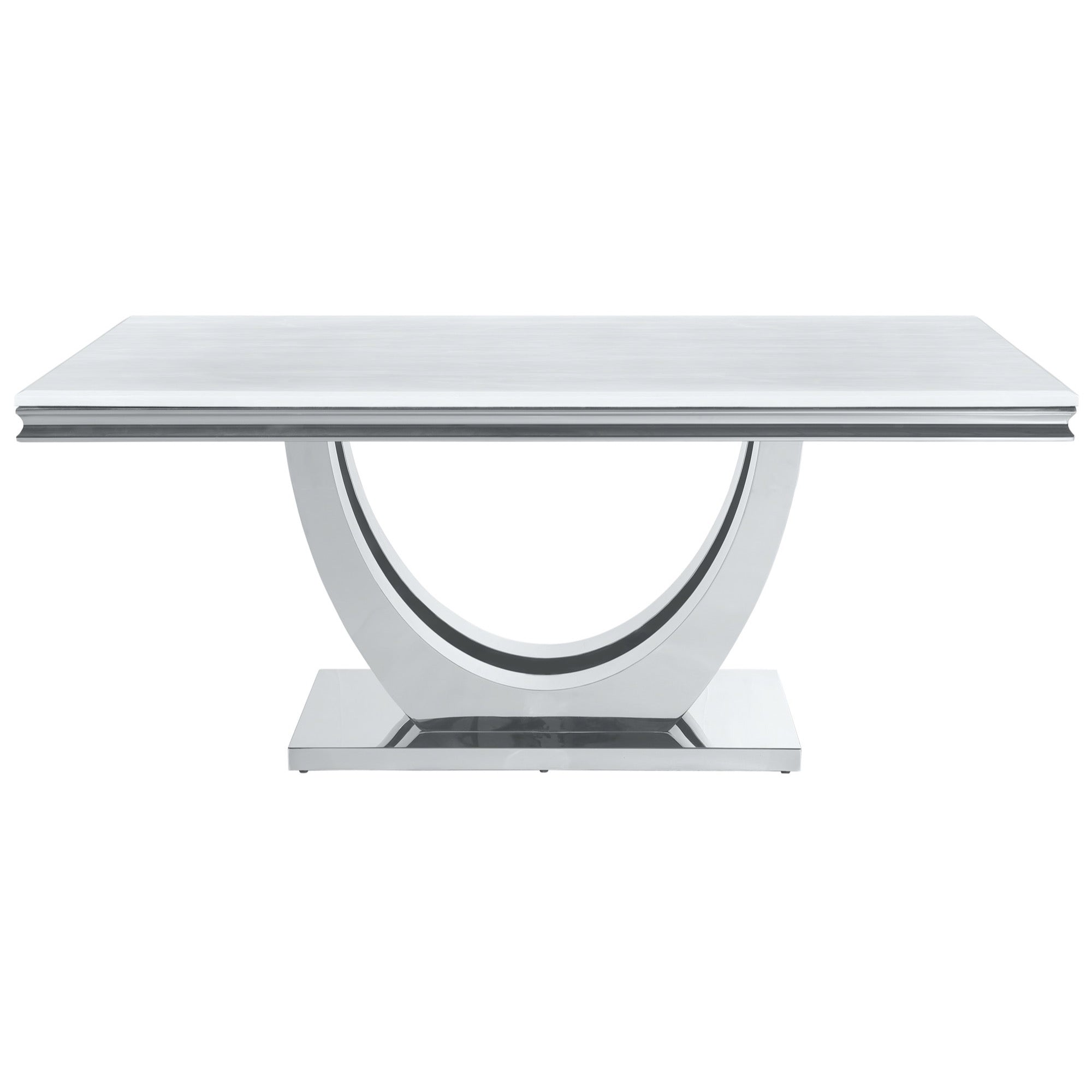 Kerwin 7-Piece Dining Room Set Grey And Chrome - Adams Furniture