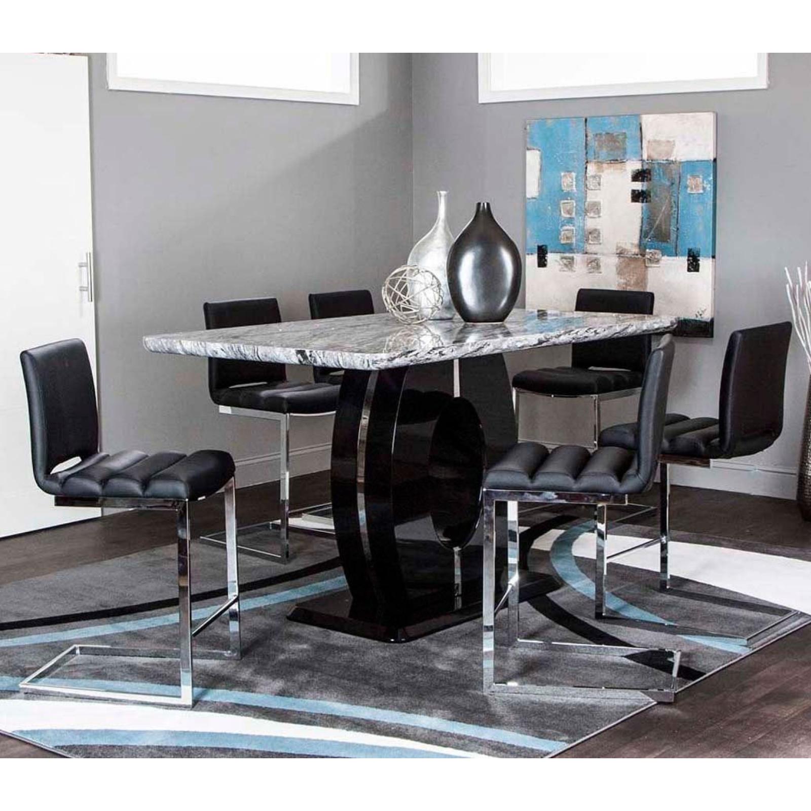 Dyane Black 7 Piece Counter Height Dining Set - Adams Furniture