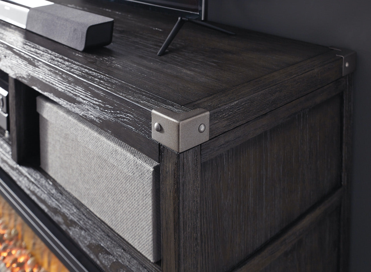 Todoe TV Stand with Electric Fireplace - Adams Furniture