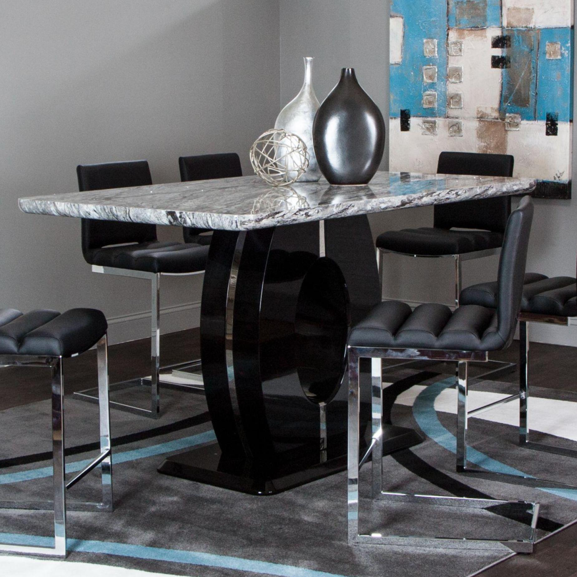Dyane Black 5 Piece Counter Height Dining Set - Adams Furniture