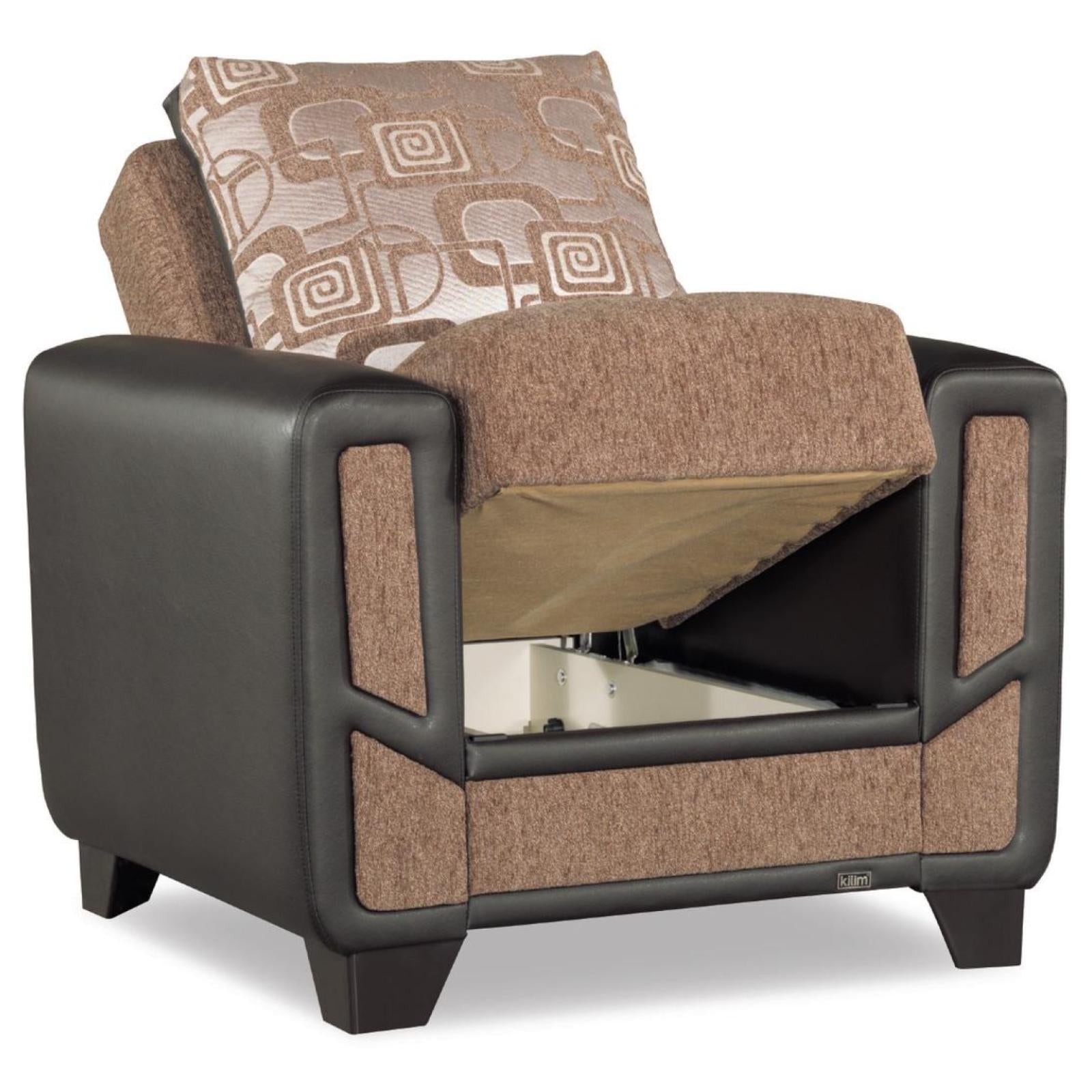 Mondo Brown Convertible Chair - Adams Furniture