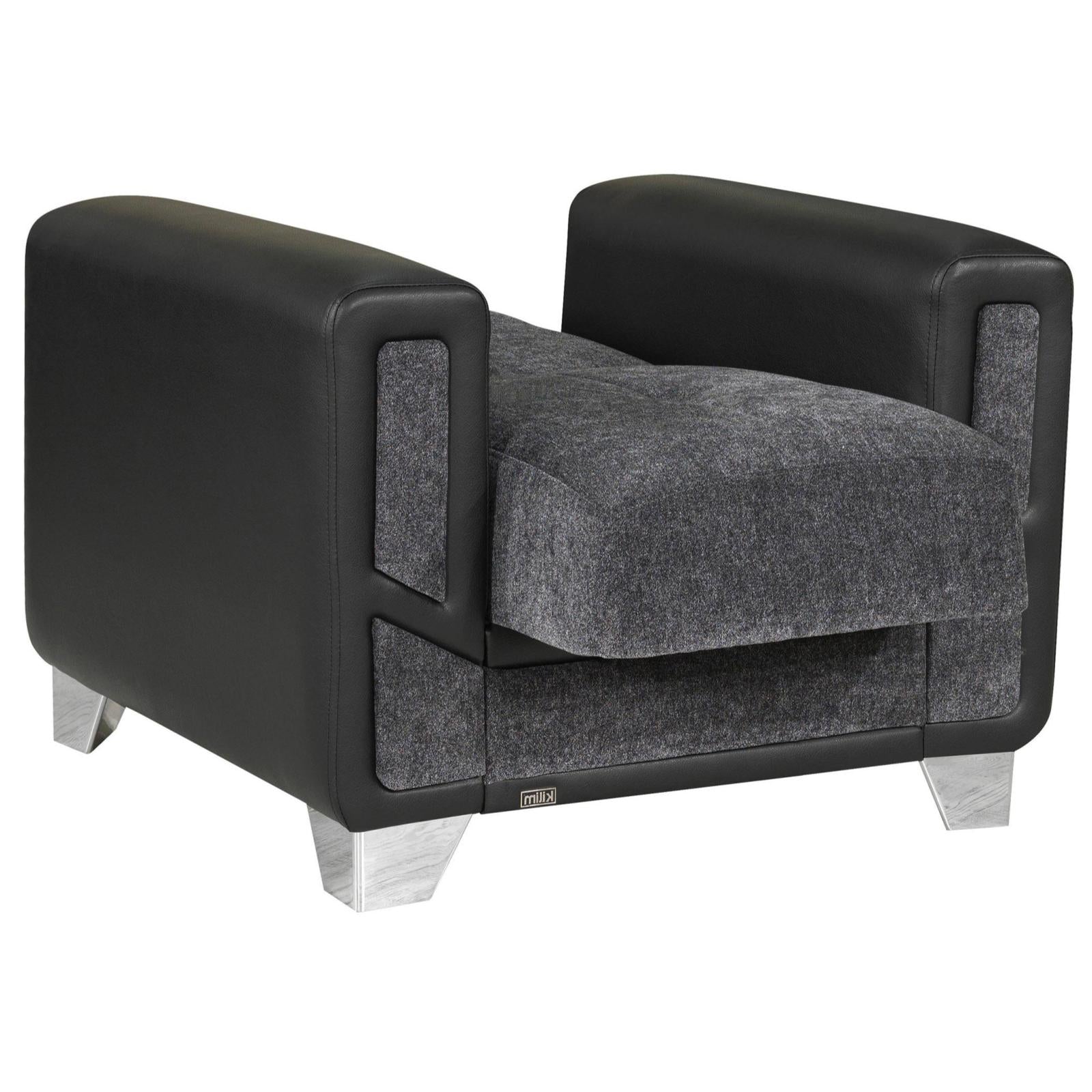 Mondo Grey Convertible Chair - Adams Furniture