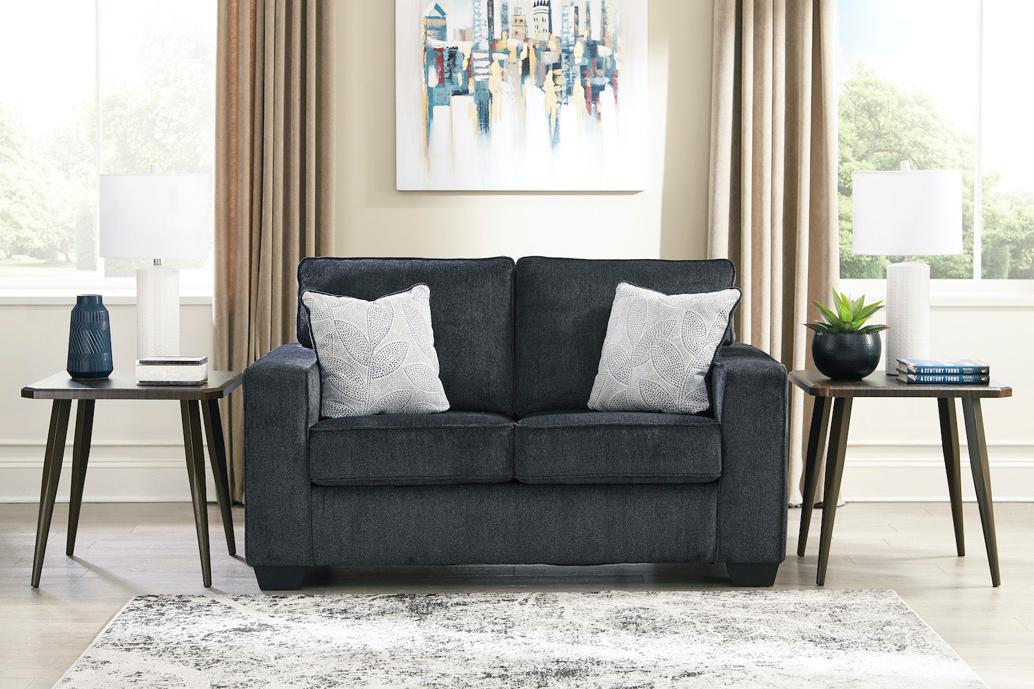 Abigail Slate Loveseat - Adams Furniture