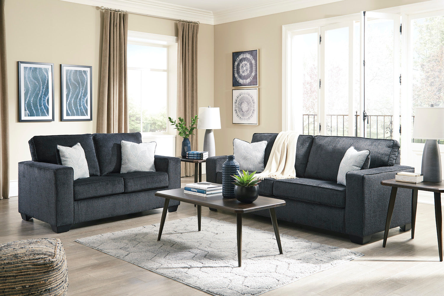 Abigail Slate Living Room Set - Adams Furniture
