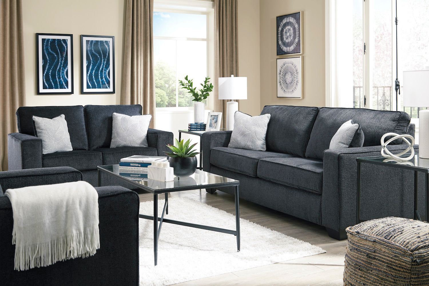 Abigail Slate Living Room Set - Adams Furniture