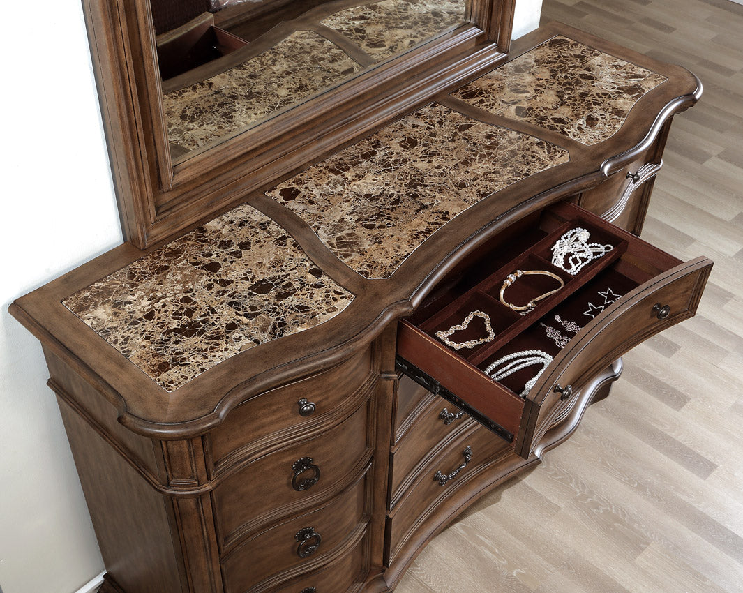 Tulsa Dresser & Mirror - Adams Furniture