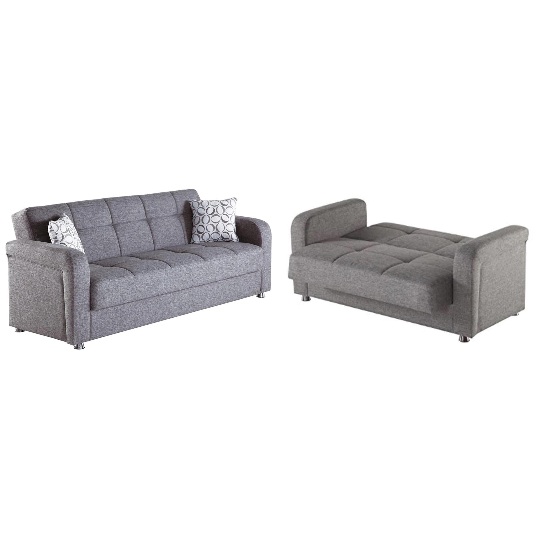 Vision Grey Convertible Living Room Set - Adams Furniture