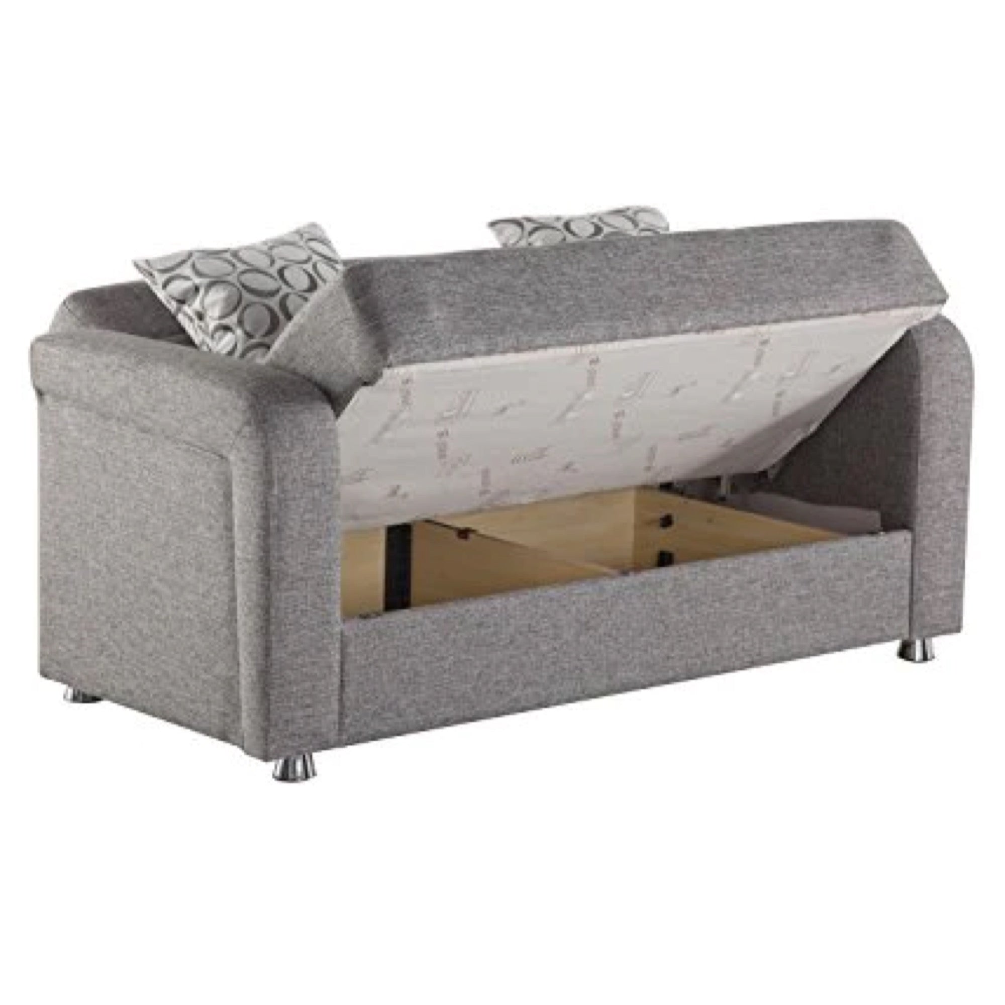 Vision Grey Convertible Loveseat - Adams Furniture