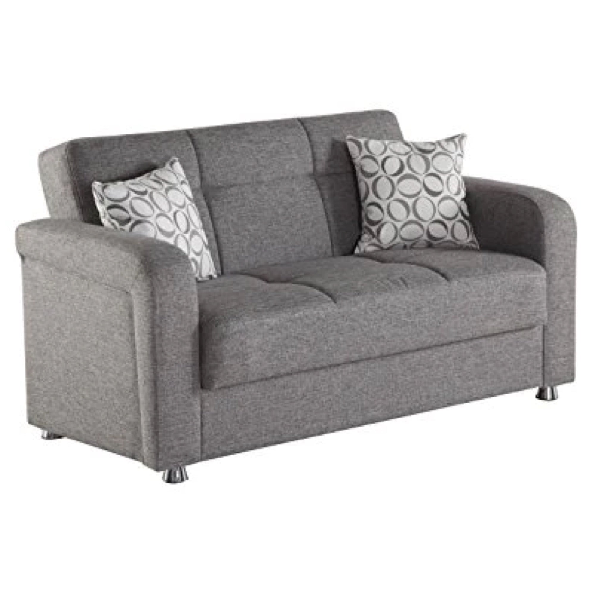 Vision Grey Convertible Loveseat - Adams Furniture