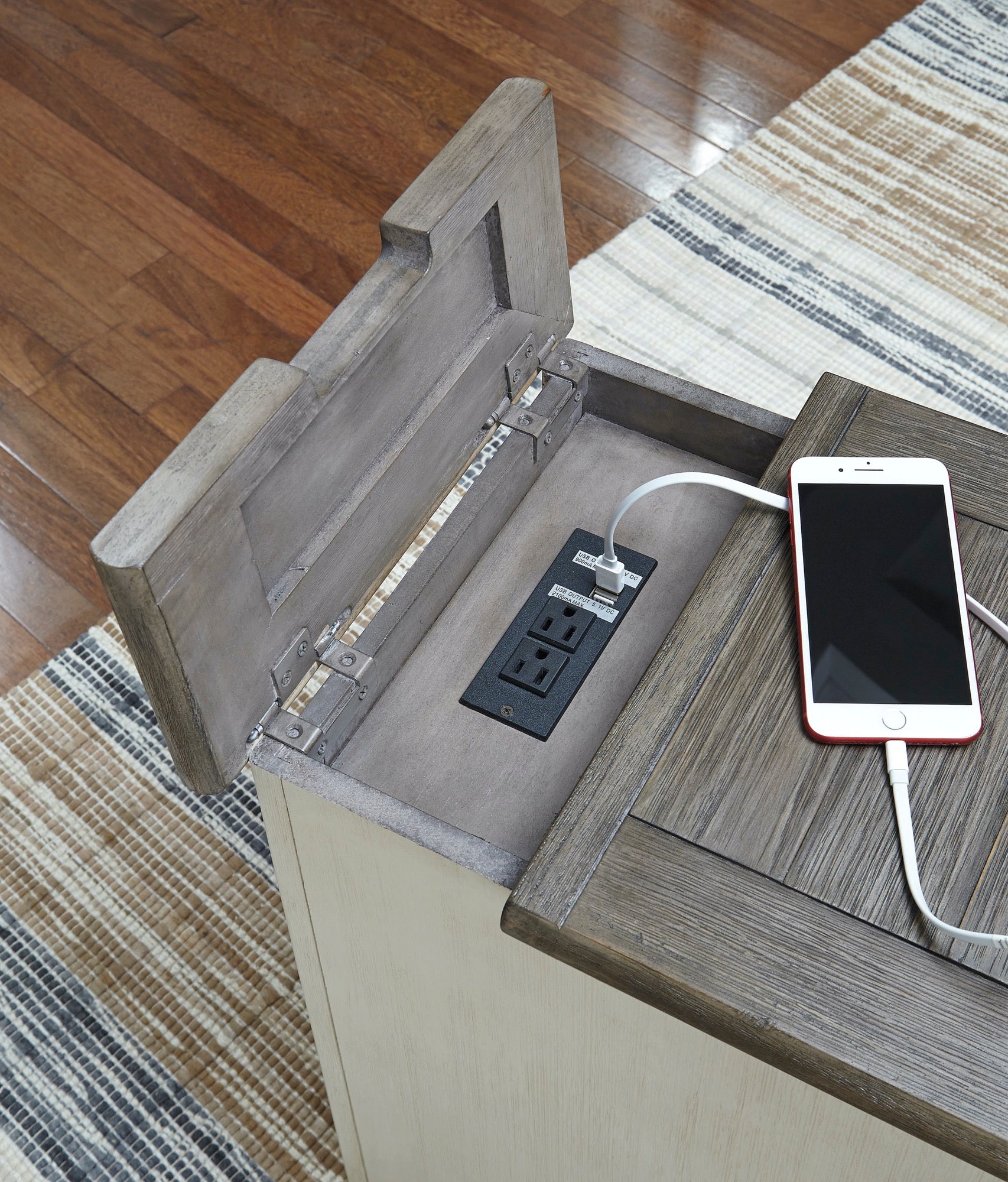 Bolanburg Chairside End Table with USB Ports & Outlets - Adams Furniture