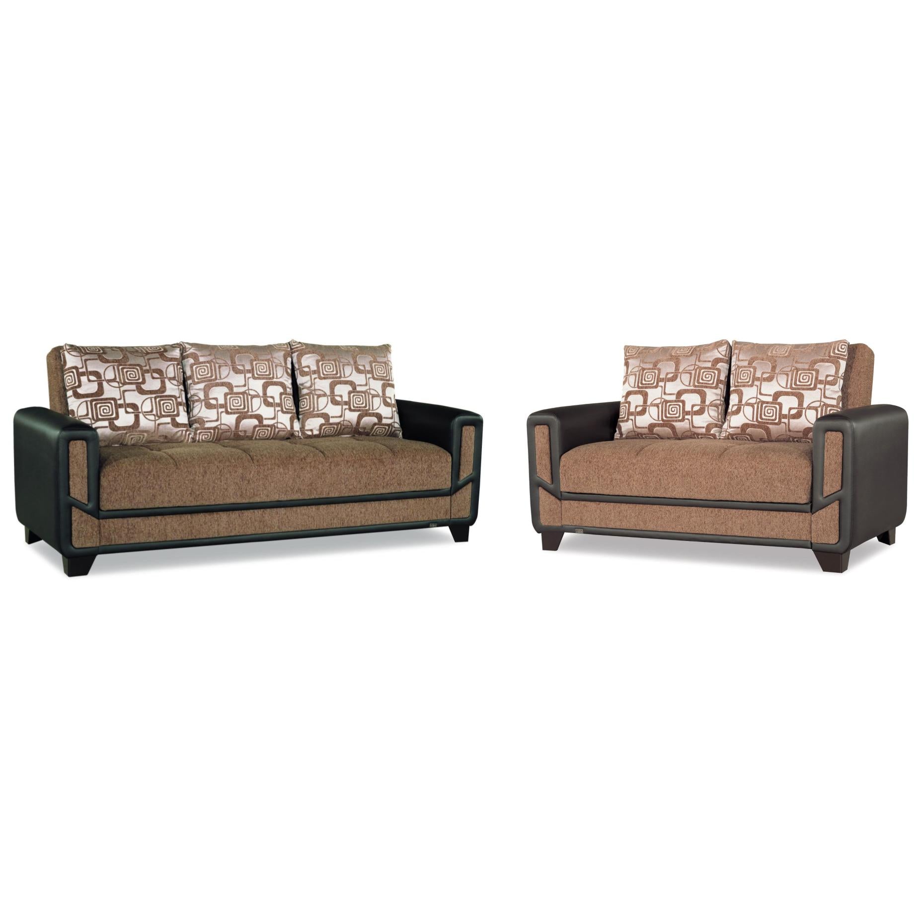 Mondo Brown Convertible Living Room Set - Adams Furniture