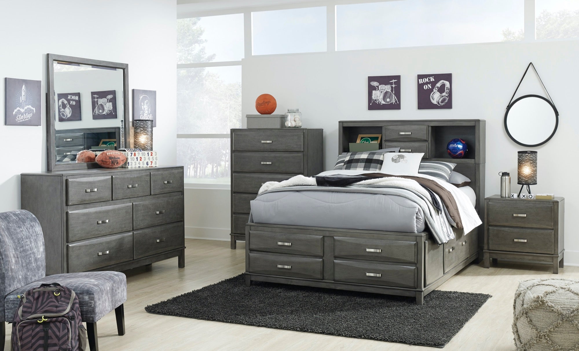 Caitbrook Full 5 Piece Storage Bedroom Set - Adams Furniture