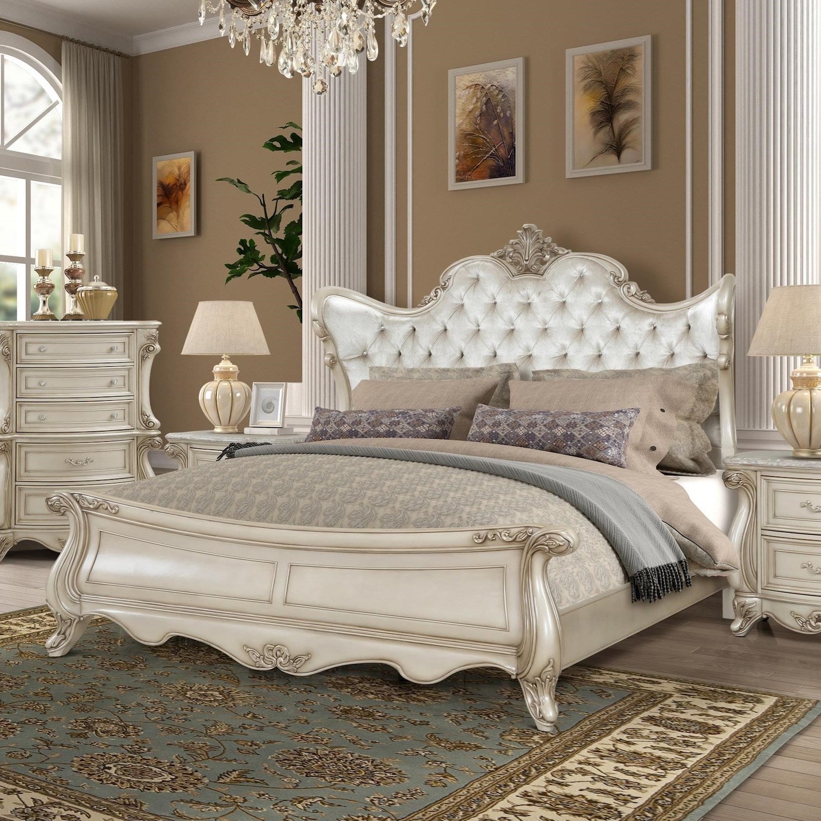 Monique King 5 Piece Bedroom Set - Adams Furniture