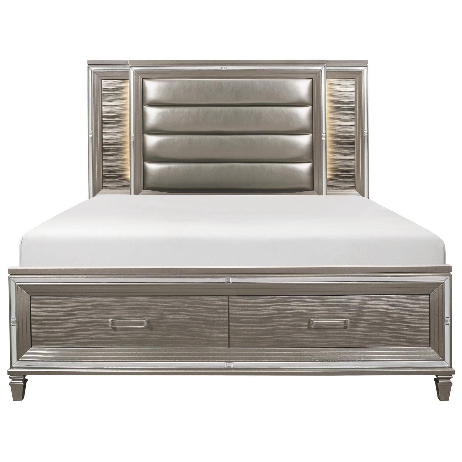 Tasmin King Grey Storage Bed - Adams Furniture