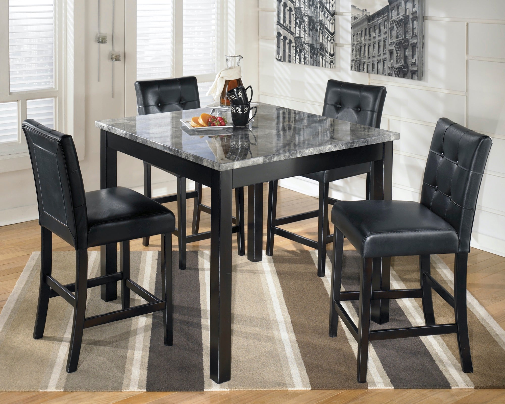 Maysville Counter Height Dining Table and Bar Stools - Adams Furniture