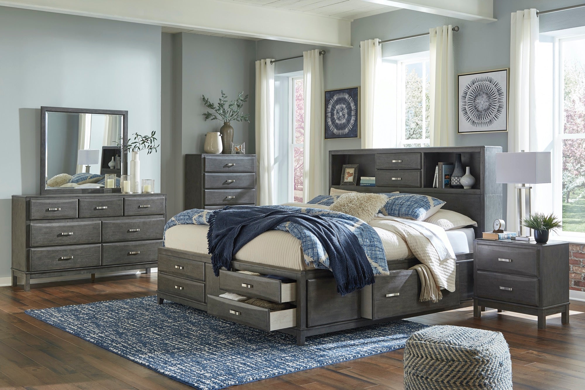 Caitbrook King 3 Piece Storage Bedroom Set - Adams Furniture