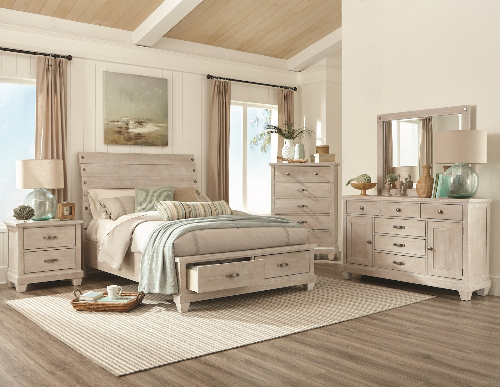 Olivia Queen 5 Piece Storage Bedroom Set - Adams Furniture