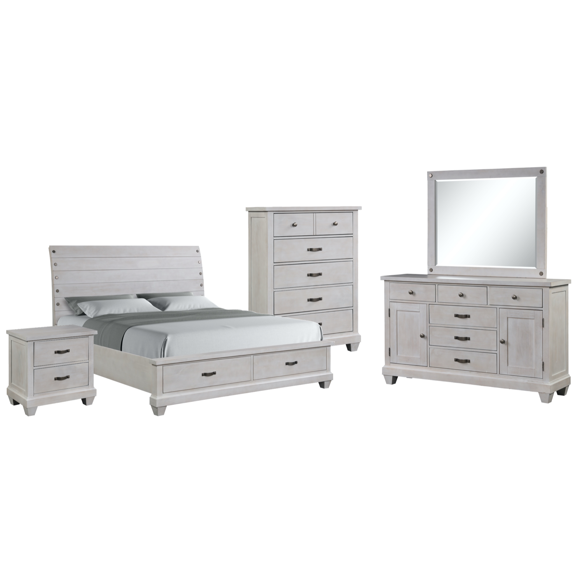 Olivia Queen 5 Piece Storage Bedroom Set - Adams Furniture