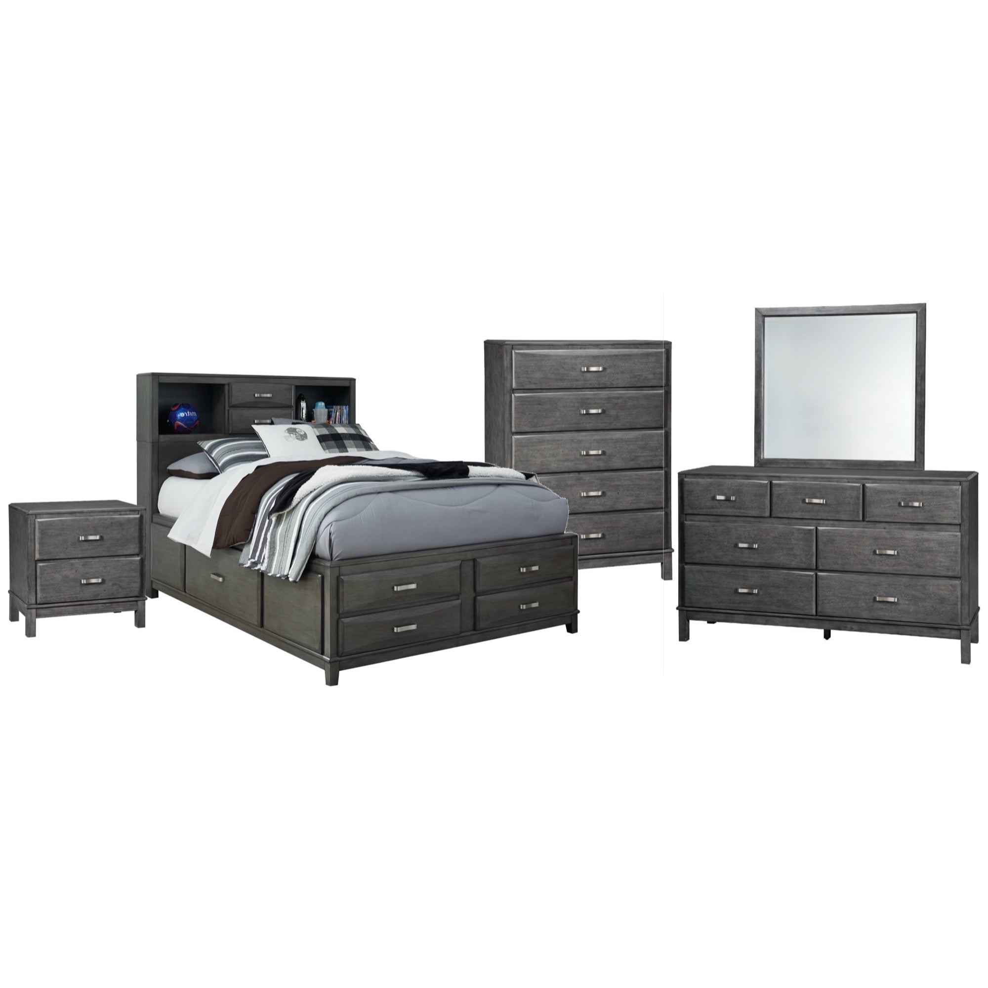 Caitbrook Full 5 Piece Storage Bedroom Set - Adams Furniture