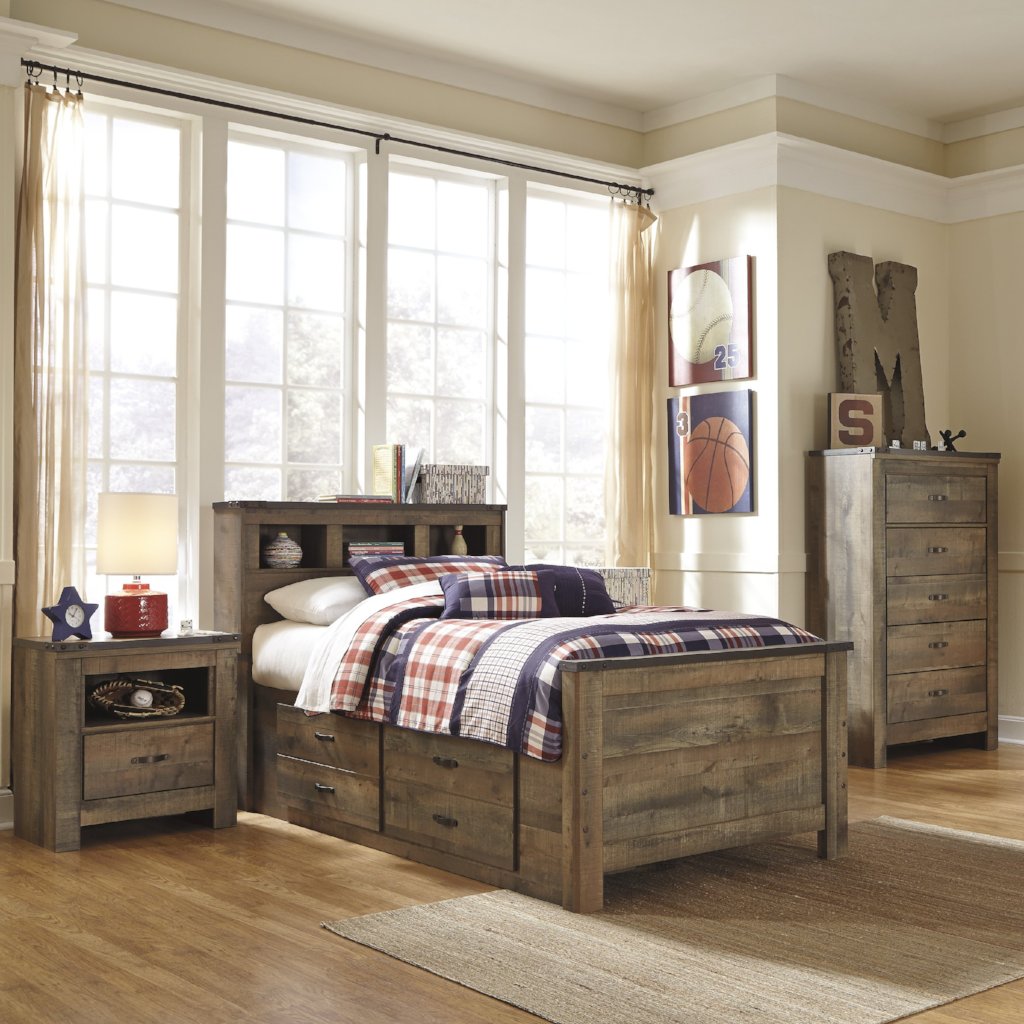 Trinell Twin Bookcase 3 Piece Bedroom Set - Adams Furniture