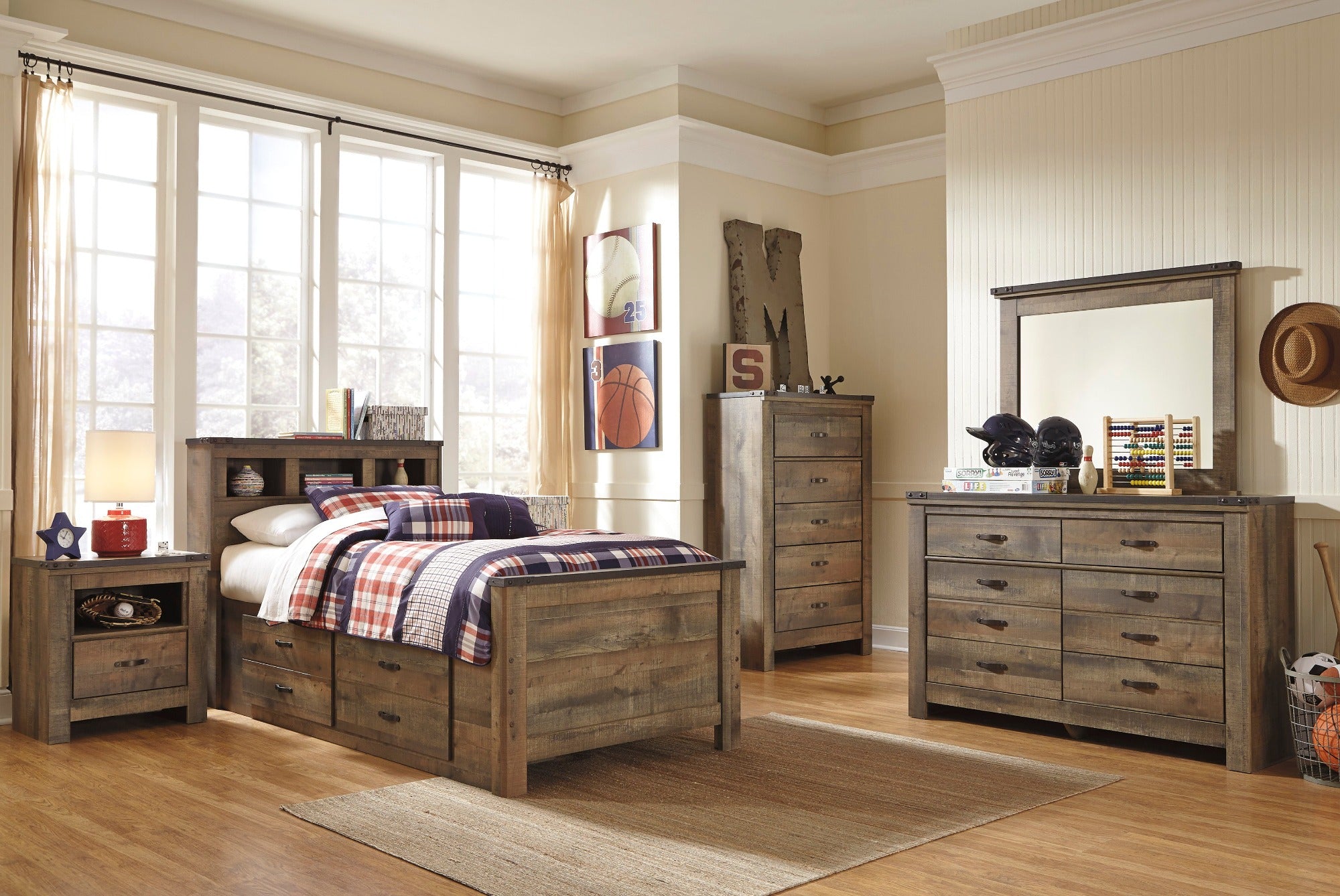 Trinell Full Bookcase 5 Piece Bedroom Set - Adams Furniture