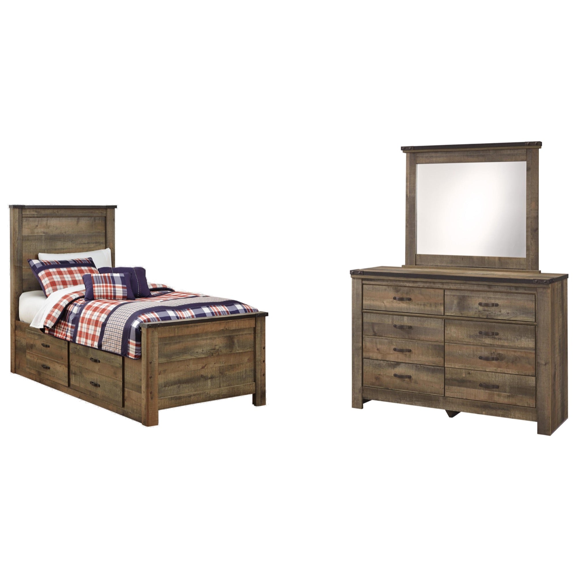 Trinell Full Panel 3 Piece Storage Bedroom Set - Adams Furniture
