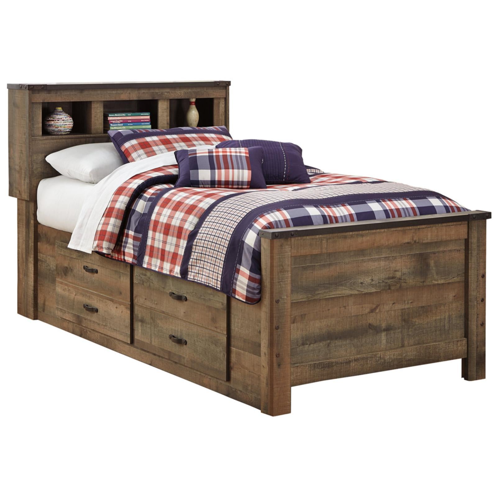 Trinell Twin Bookcase 5 Piece Bedroom Set - Adams Furniture