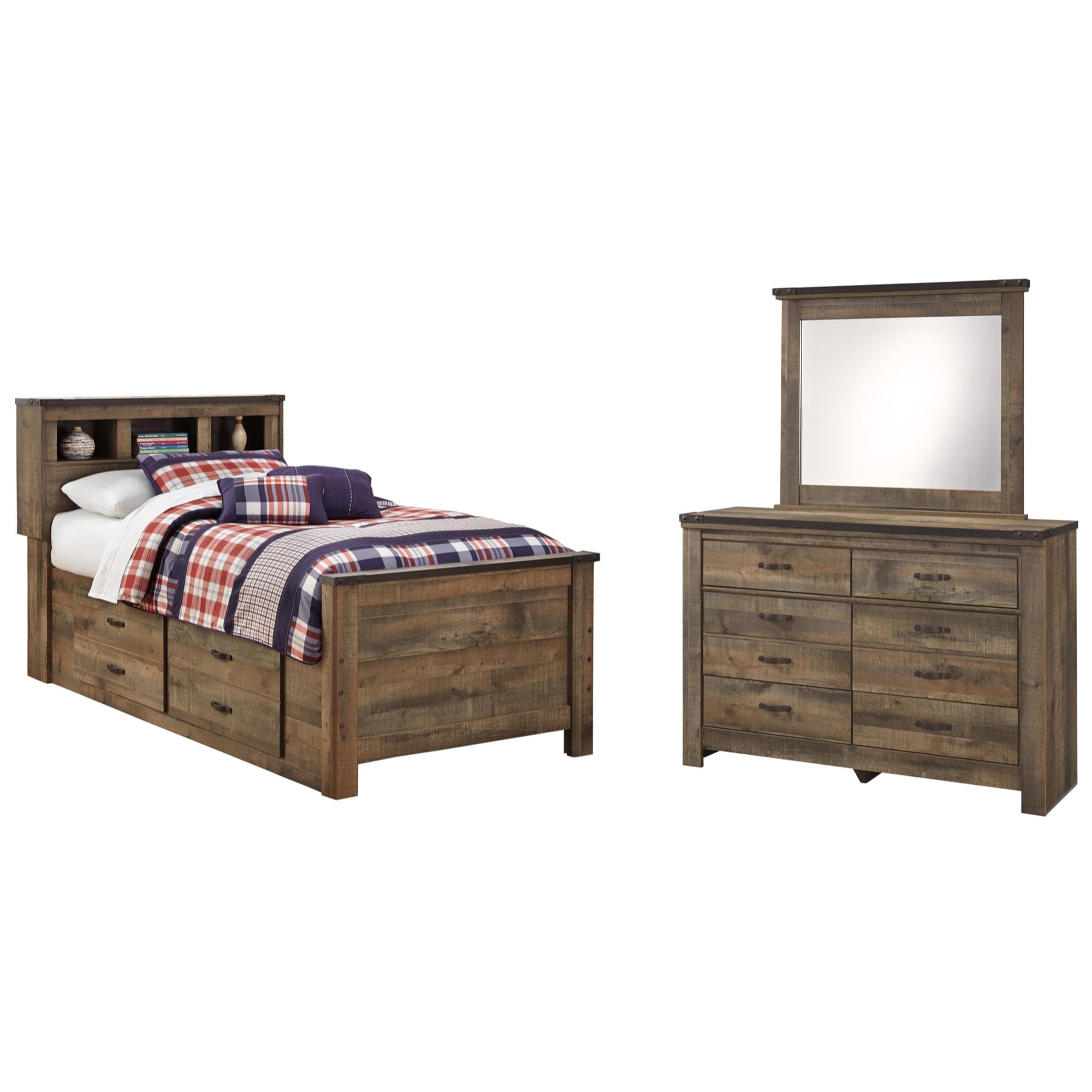 Trinell Twin Bookcase 3 Piece Bedroom Set - Adams Furniture