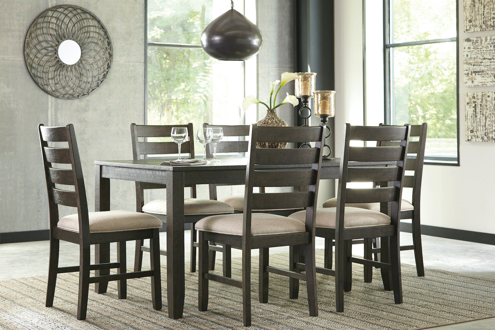 Rokane 7 Piece Dining Set - Adams Furniture