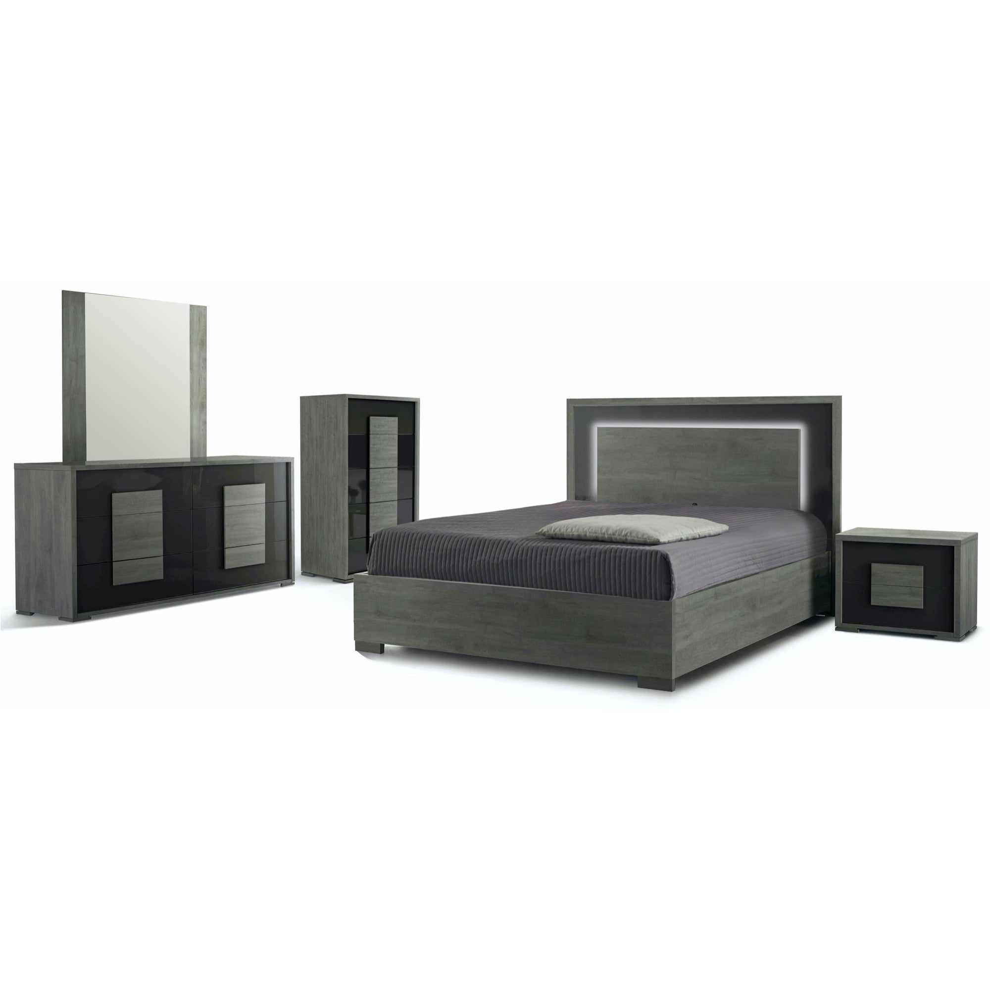 Lia Onyx Queen 5 Piece Bedroom Set - Adams Furniture